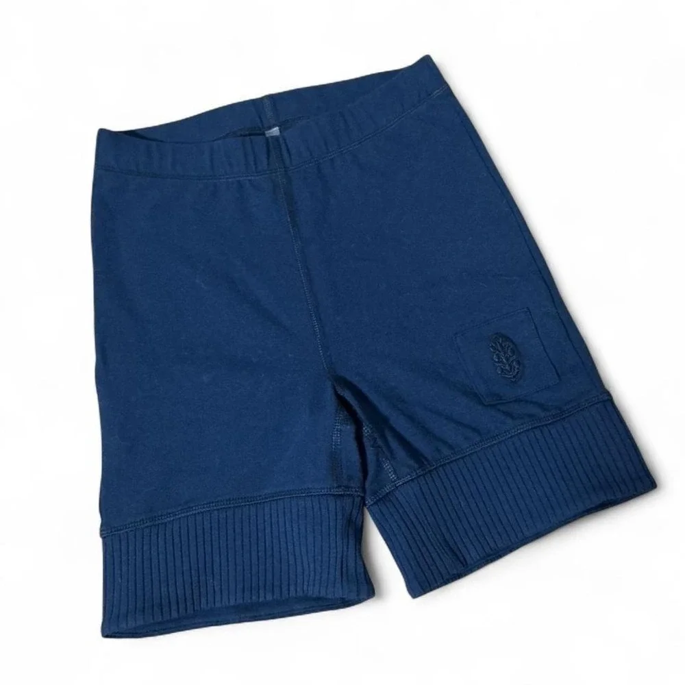 Free People Movement Victory Biker Shorts Yoga Navy Blue Ribbed Hem XS OB2049022